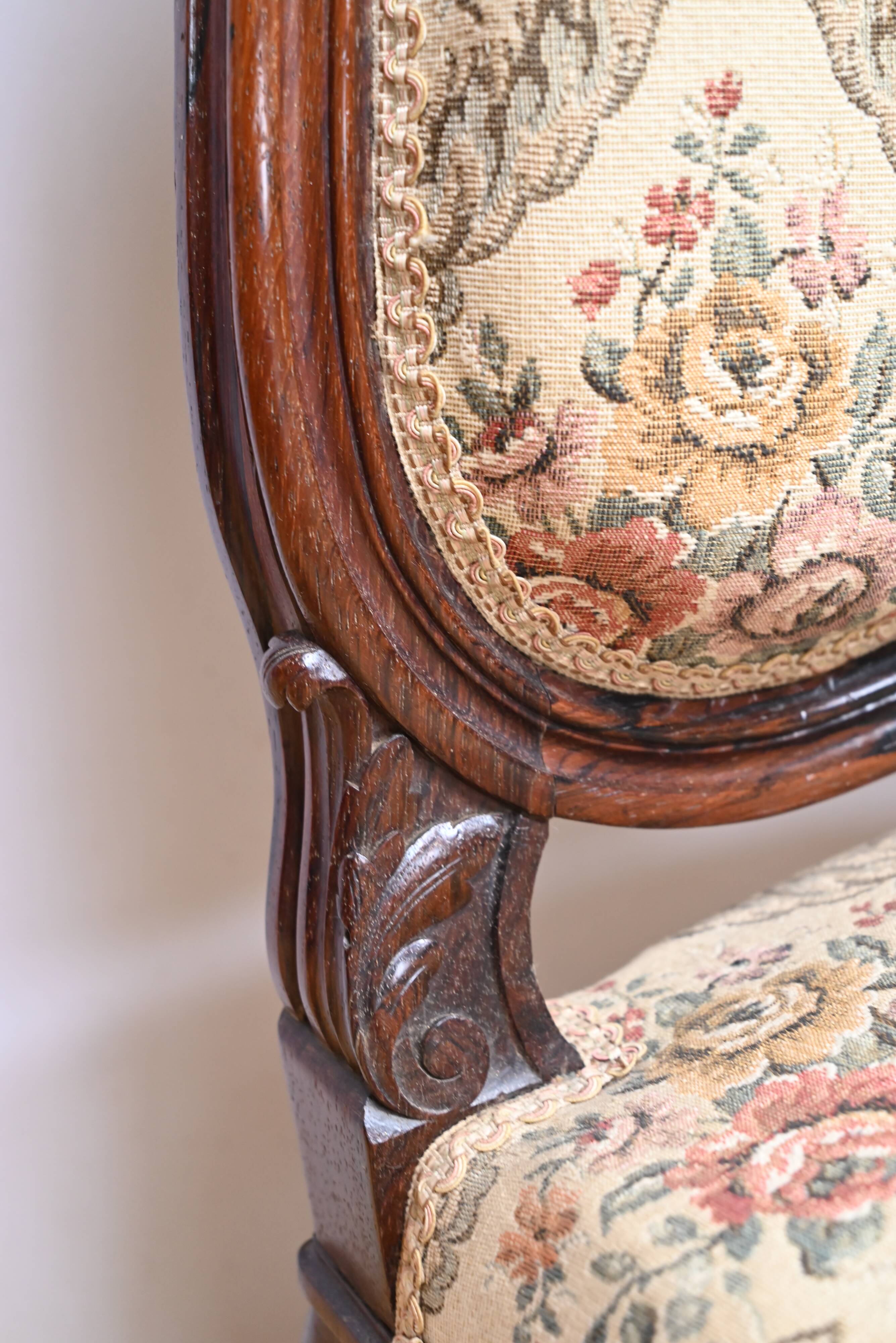 Suite of 4 Rosewood Chairs, Louis XV style, Napoleon III period – Mid-19th century