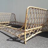 Bed rattan vintage 60s 70s