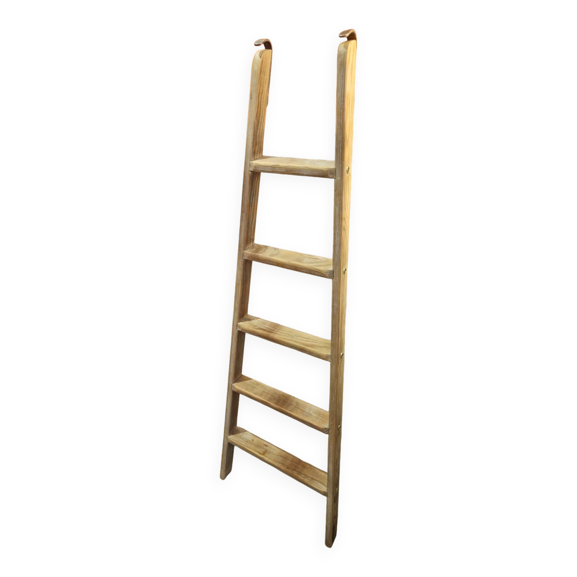 Vintage pine towel rack shelf ladder