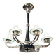 Art Deco Chandelier in Black Lacquer and Glass, 1930