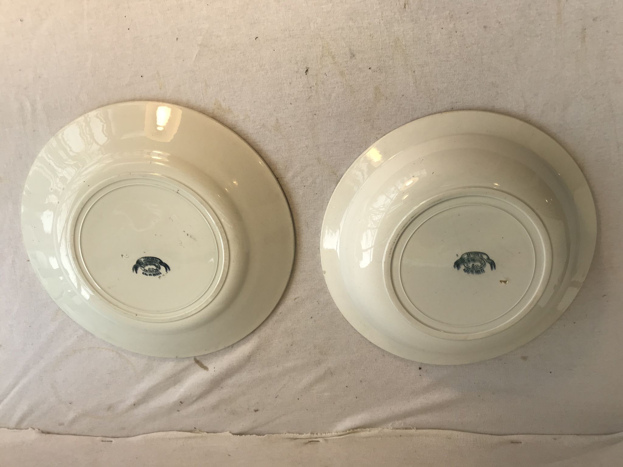 Pair ancient dishes Terre de fer