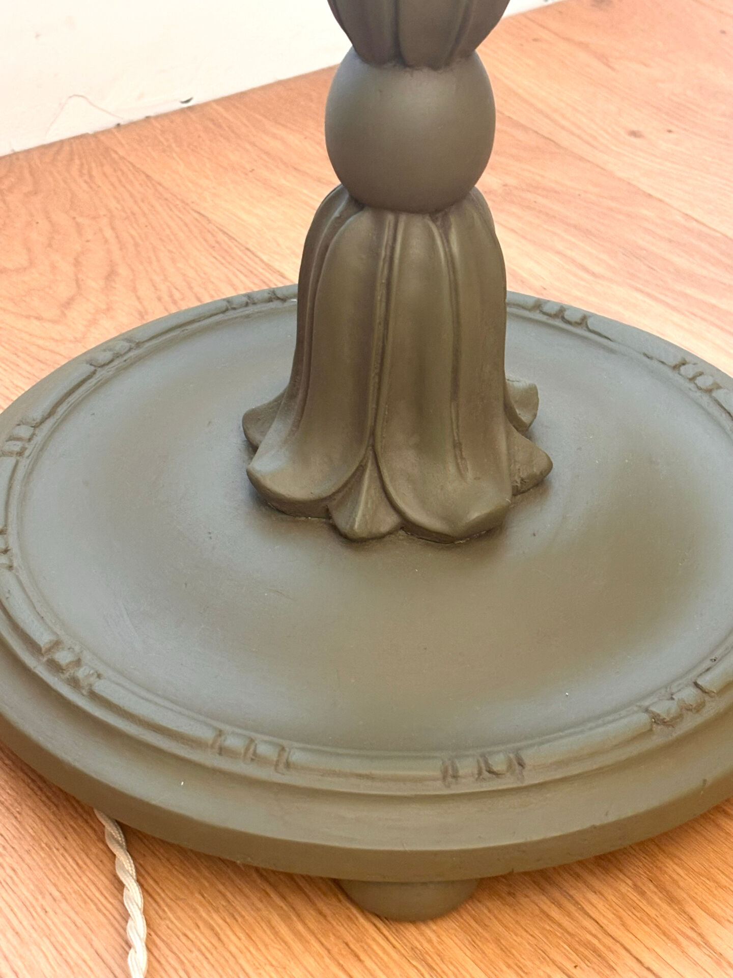 Restored vintage floor lamp – handmade Thevenon lampshade