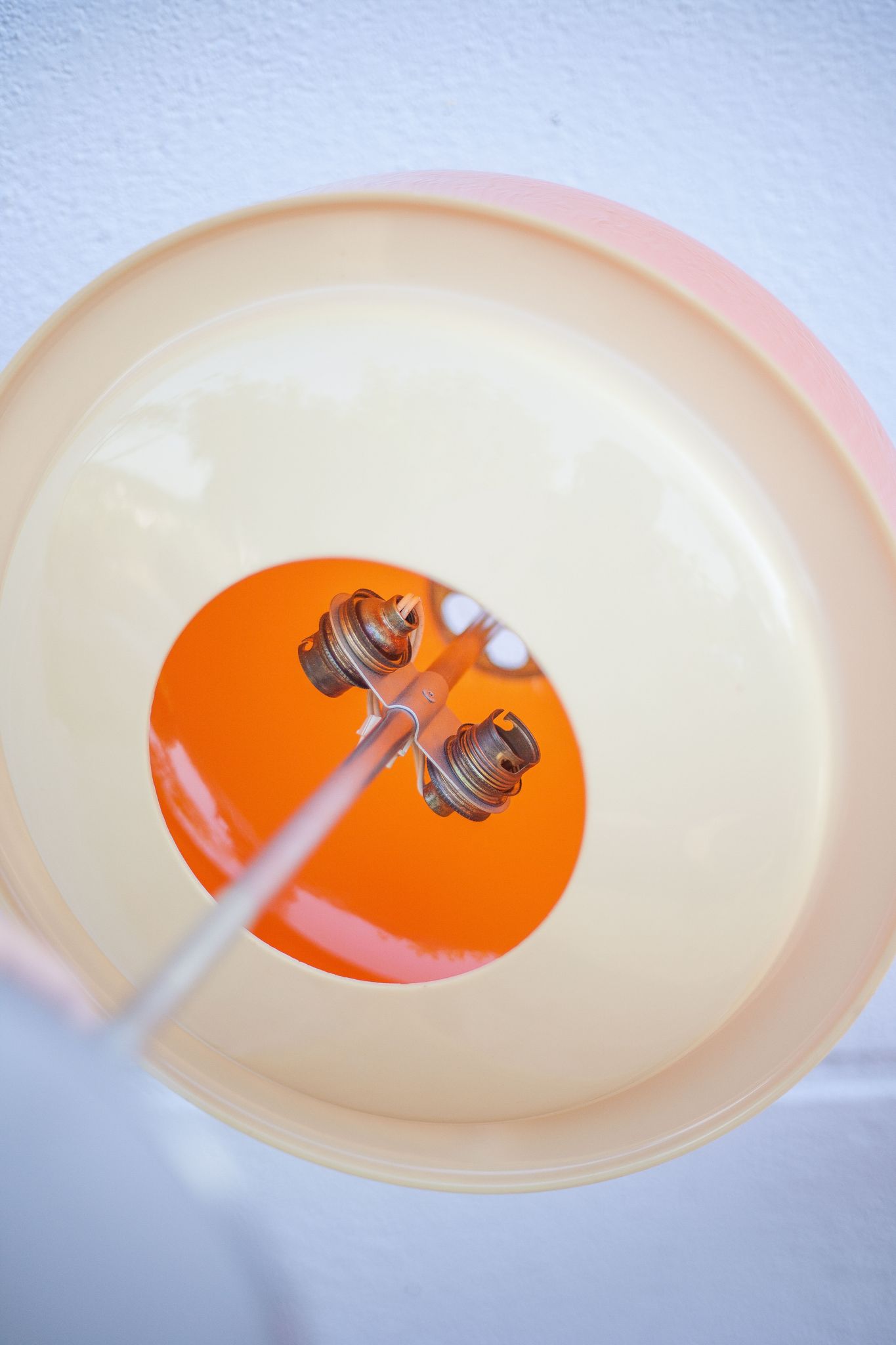 Pair of orange mushroom lamp, bedside lamp, vintage lamp, retro, seventies