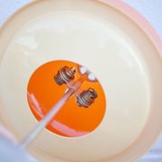 Pair of orange mushroom lamp, bedside lamp, vintage lamp, retro, seventies