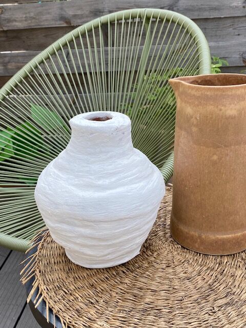 White terracotta vase