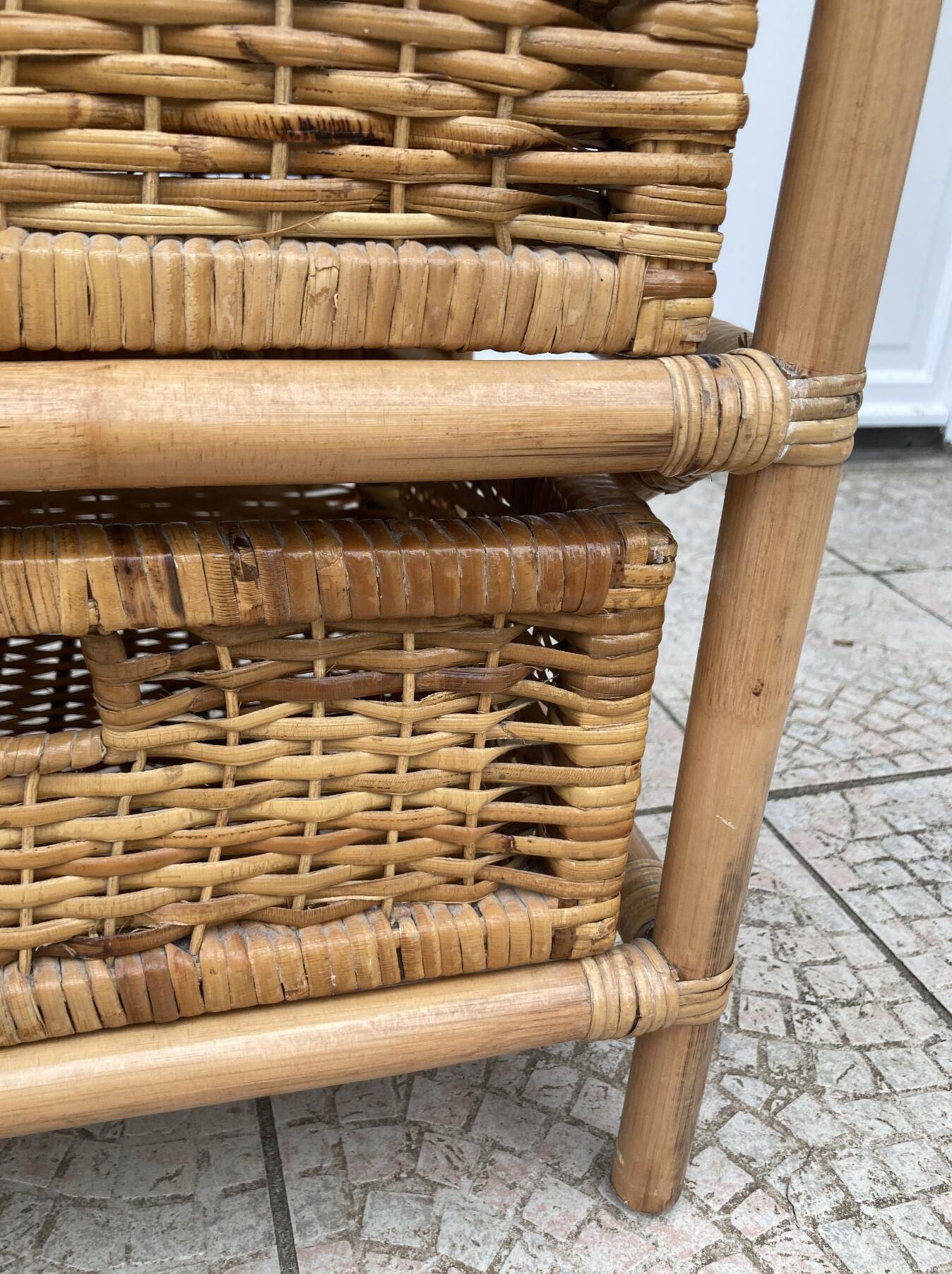 Vintage rattan chiffonier