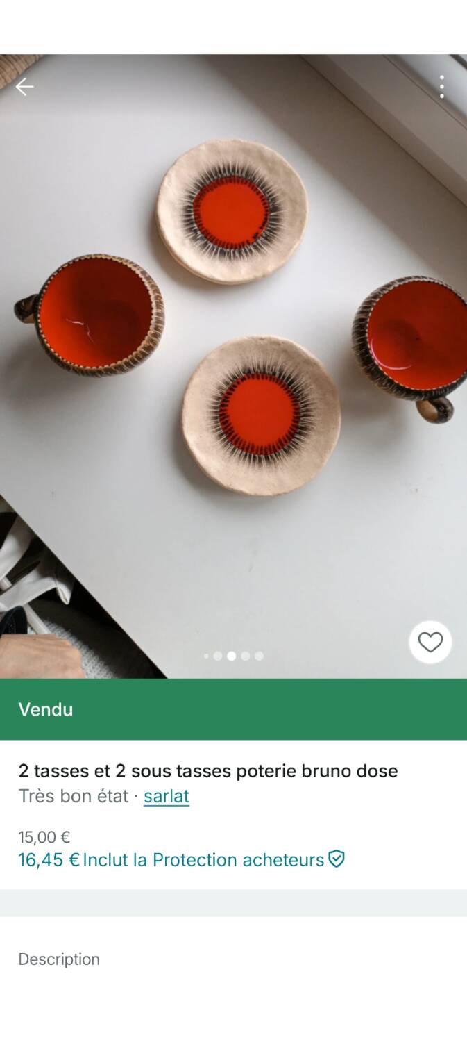 Breakfast service Bruno Dose + egg cup – Poterie du Breuil, Sar