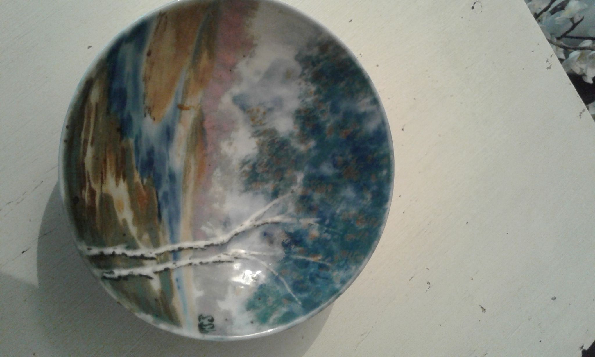 Porcelain cut.  Camille Tharaud (1878-1951), landscape décor