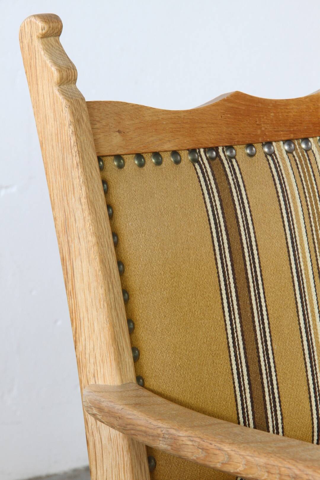 Vintage Danish Solid Oak Brutalist Armchair, Henning Kjærnulf style, 1960s