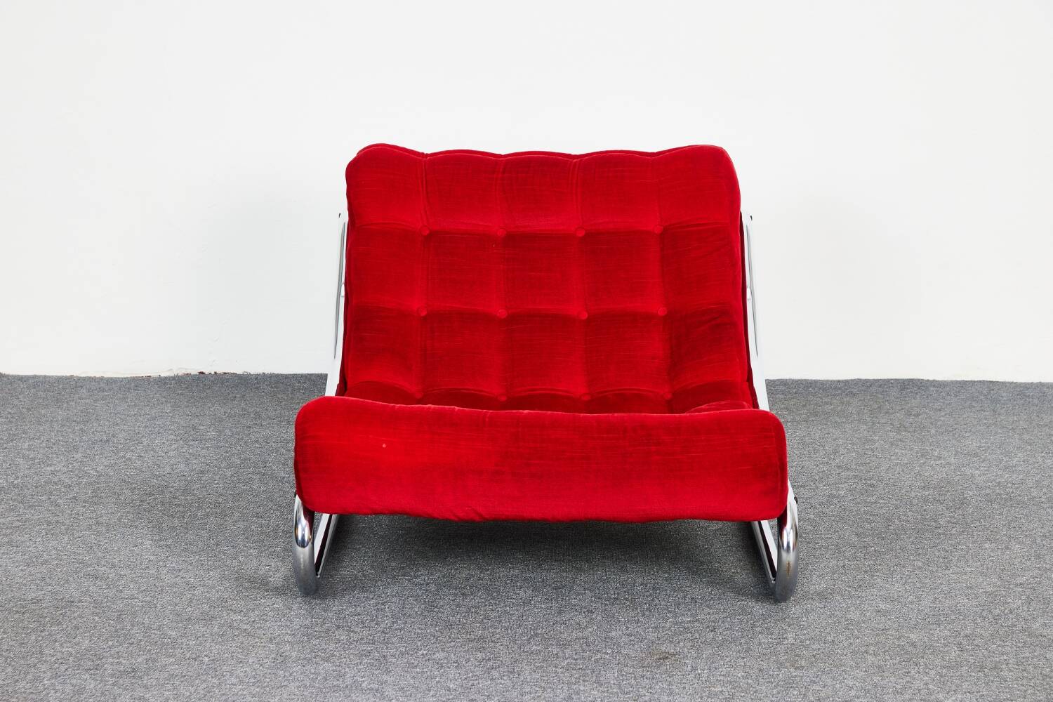 Fauteuil lounge vintage rouge Impala par Gillis Lundgren pour IKEA, Suède, 1970