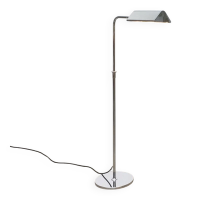 Lampadaire chrome style Hollywood Regency allemand vintage par Florian Schulz, années 1970