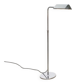 Lampadaire chrome style Hollywood Regency allemand vintage par Florian Schulz, années 1970