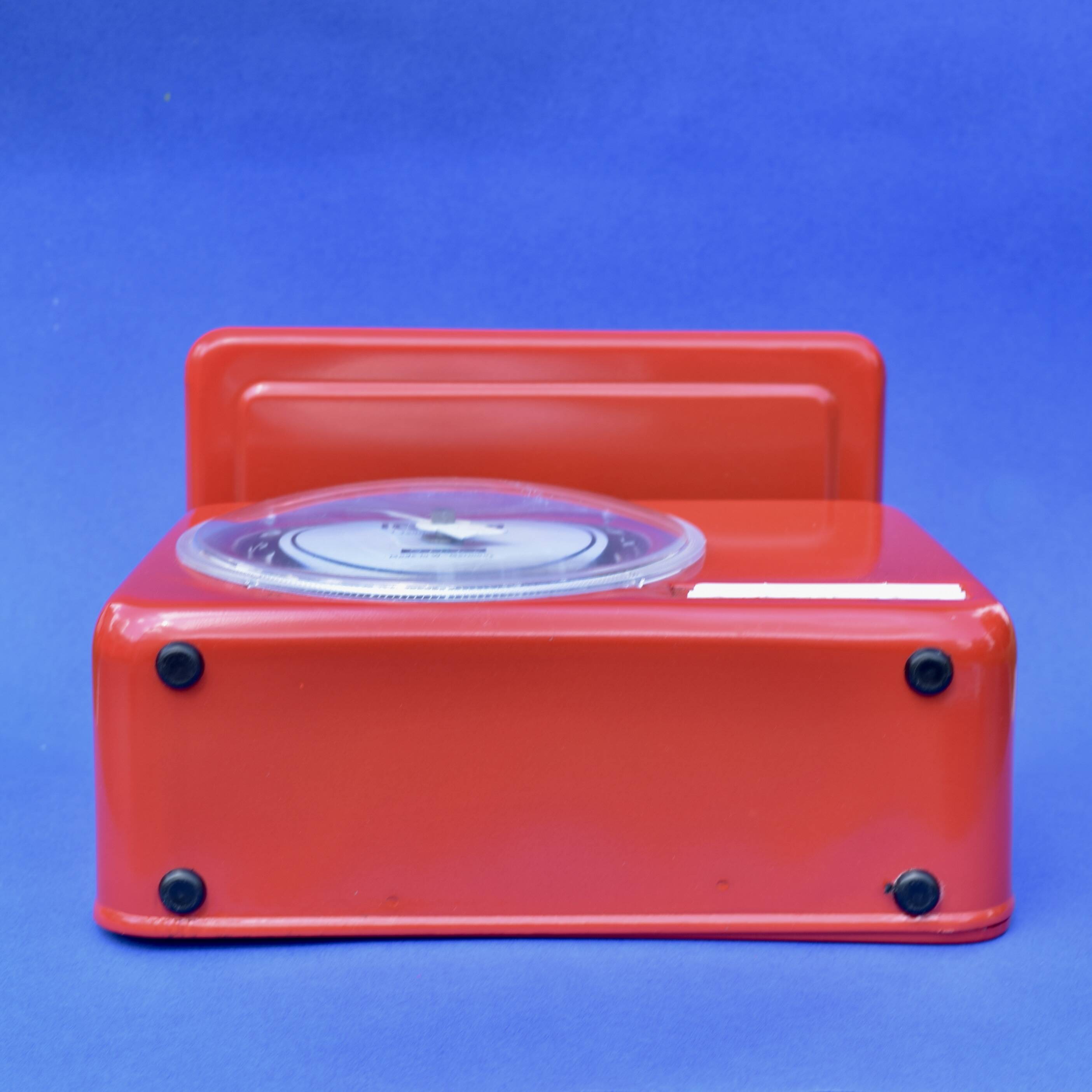 STUBE - Vintage red enameled metal kitchen scale in its original box - Force 10