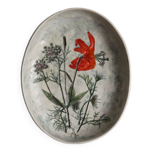 plat céramique fleurs