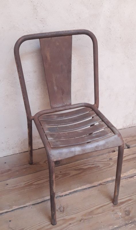 Chaise industrielle tolix t4 métal 1930-1940