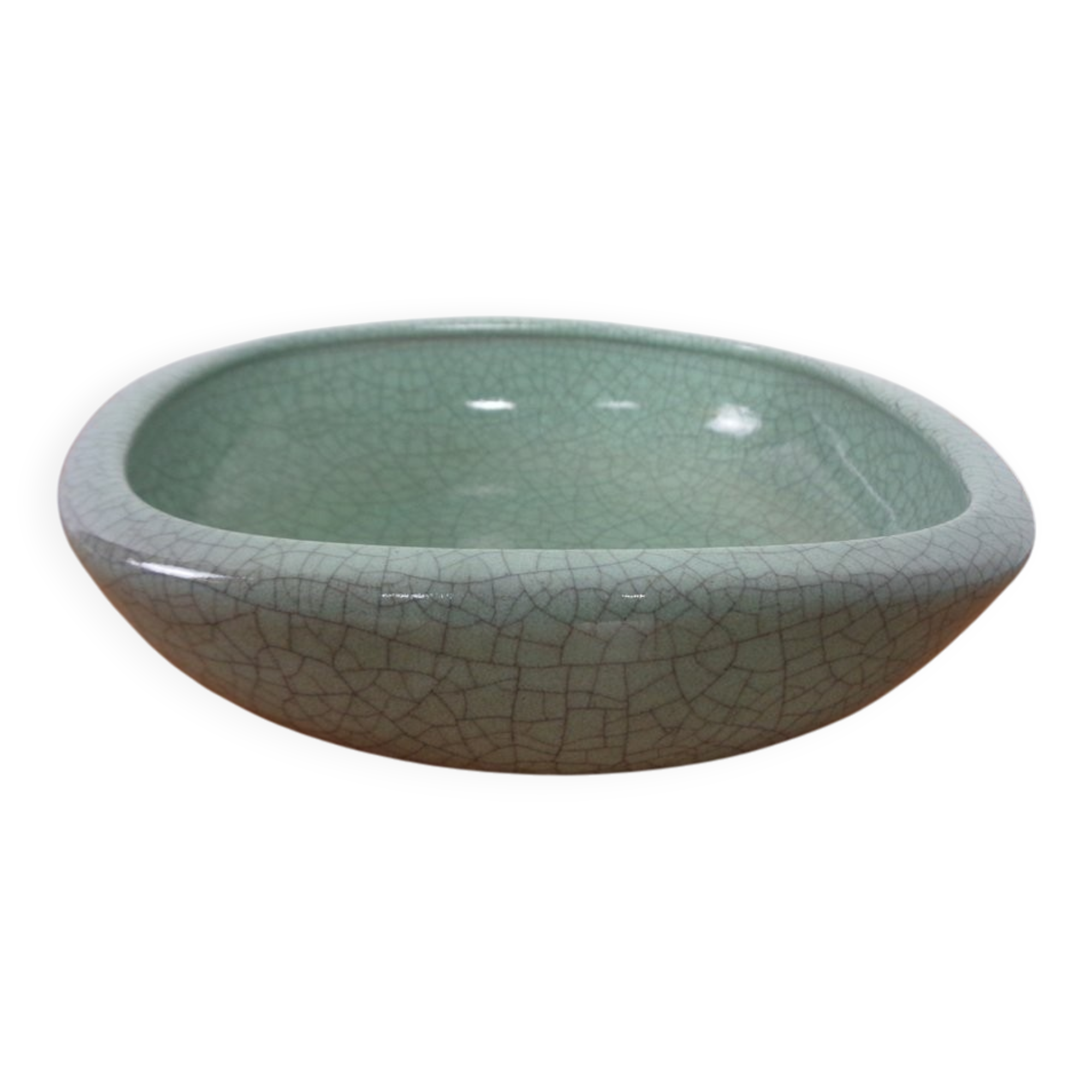 Craquele Glaze Ceramic 5749 Bowl by Friedgard Glatzle for Karlsruher Majolika, 1950s