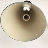 Set of three Italian wall lights in brass and lacquered iron, 1950s design.