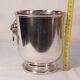 Silver-plated metal table ice bucket with lion head decoration