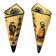 Old pair of ceramic faience bouquets henriot quimper yellow