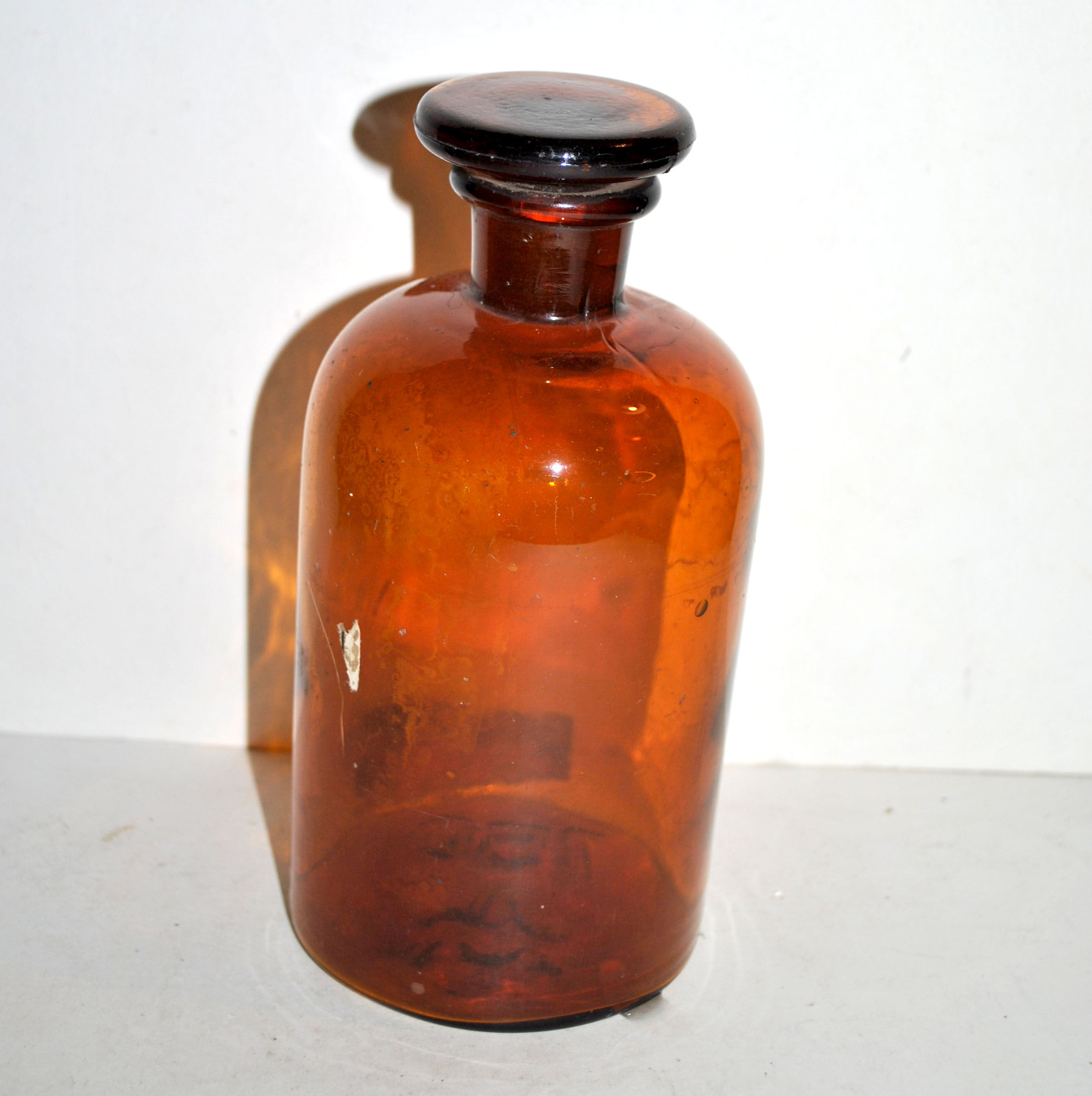 Set of 4 old brown glass apothecary bottles - Lab pharmacy bottle