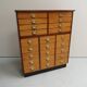 Vintage mahogany filing cabinet with drawers 1950's