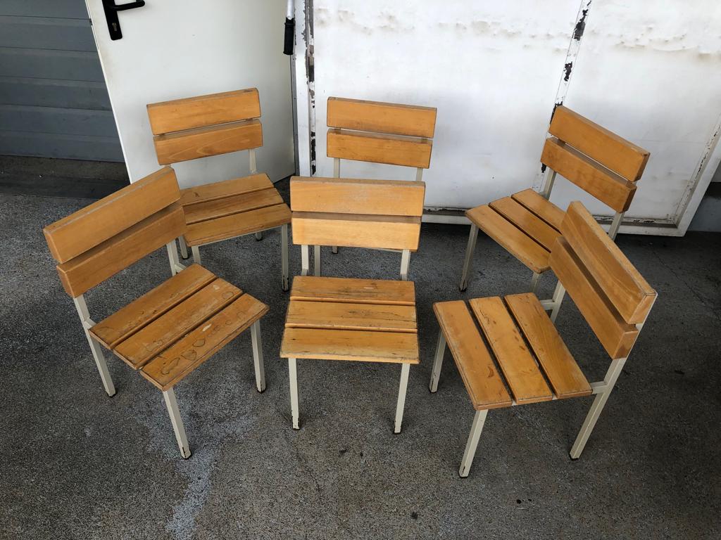 Wooden and iron chair suites from the 70's