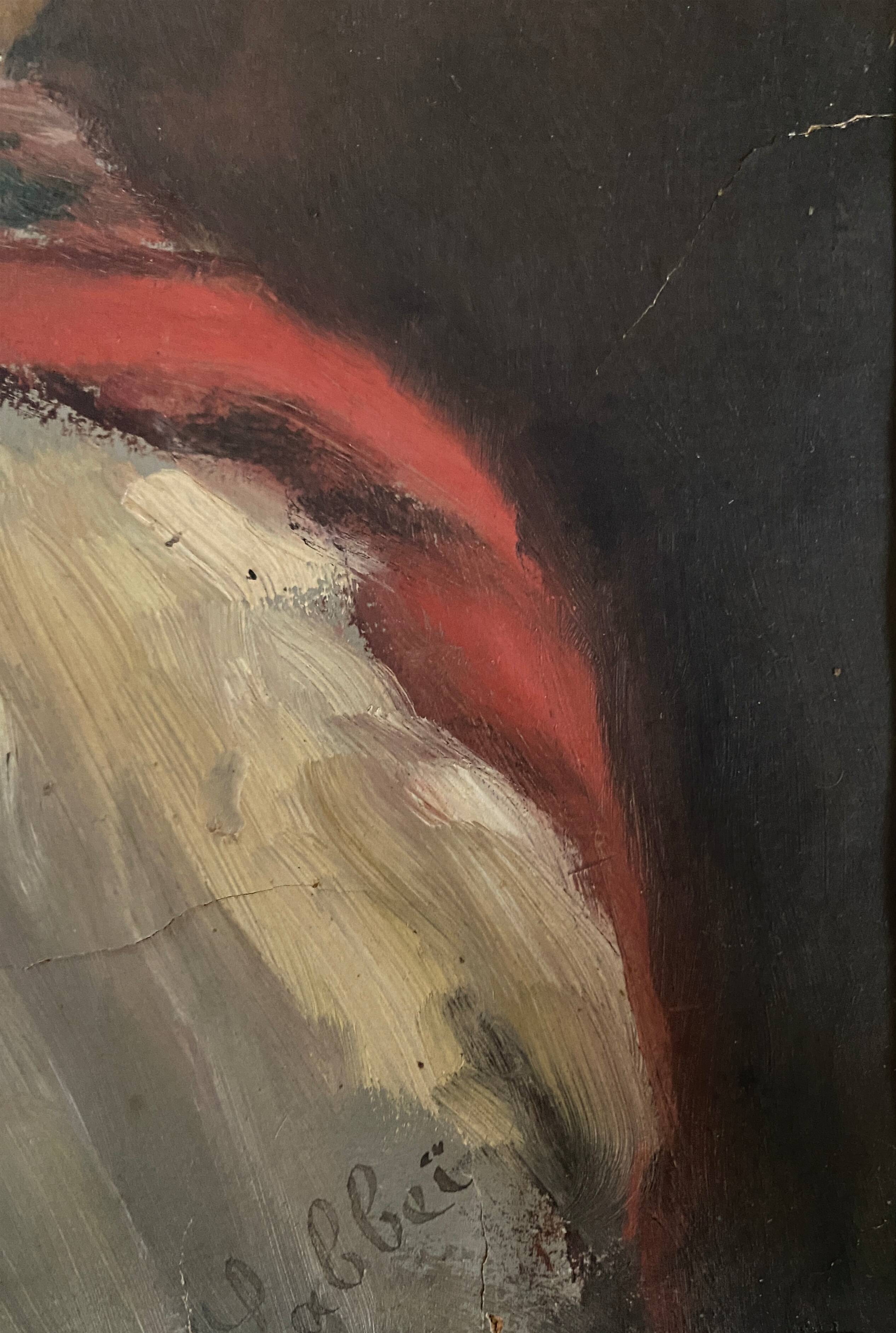 HSP painting "Young woman with buckle and shawl" signed Labbéî