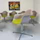 Lot of 6 plastic armchair chairs design Eames VITRA La fonda gray base