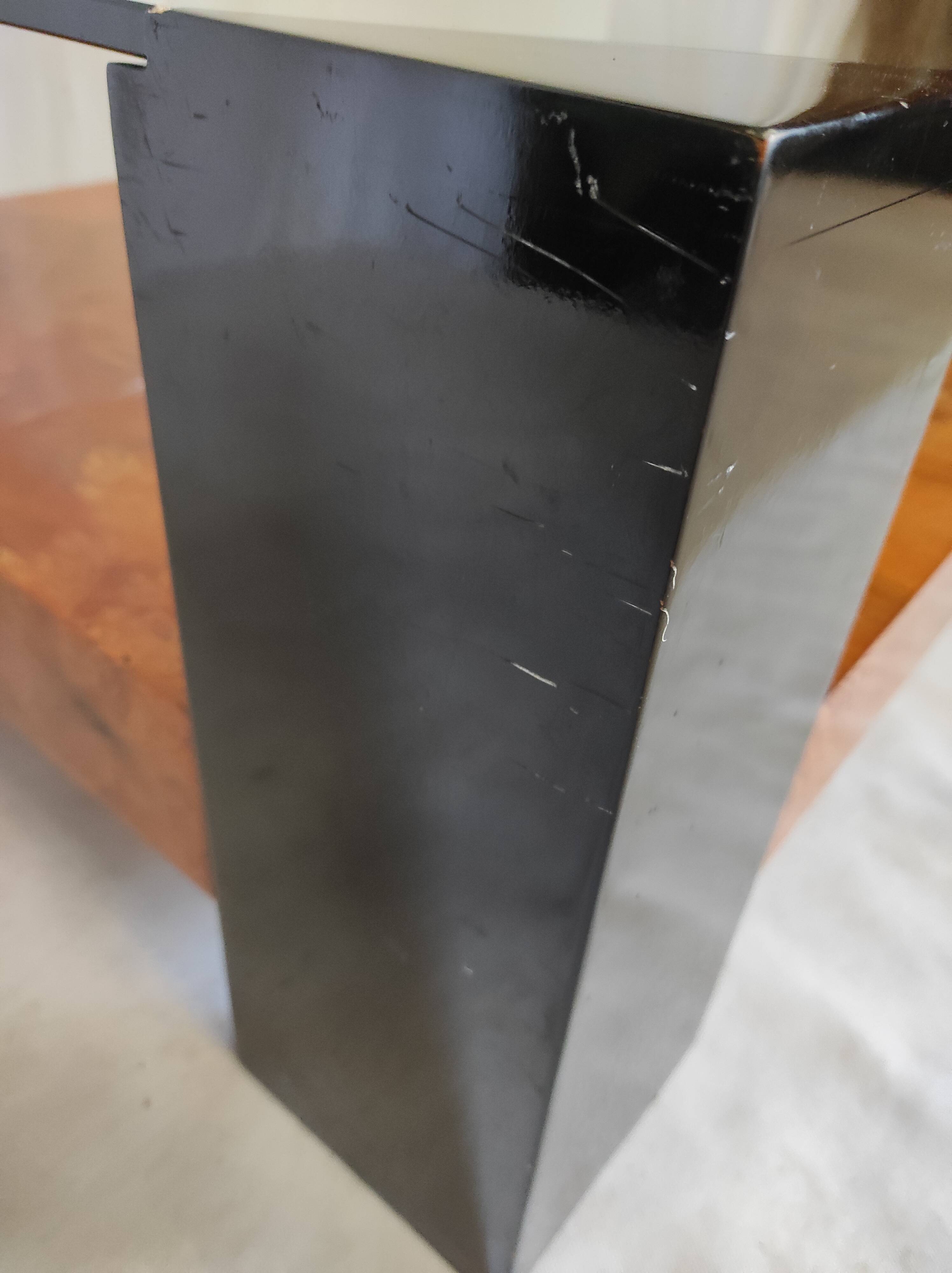 Elm magnifying glass low table circa 1980