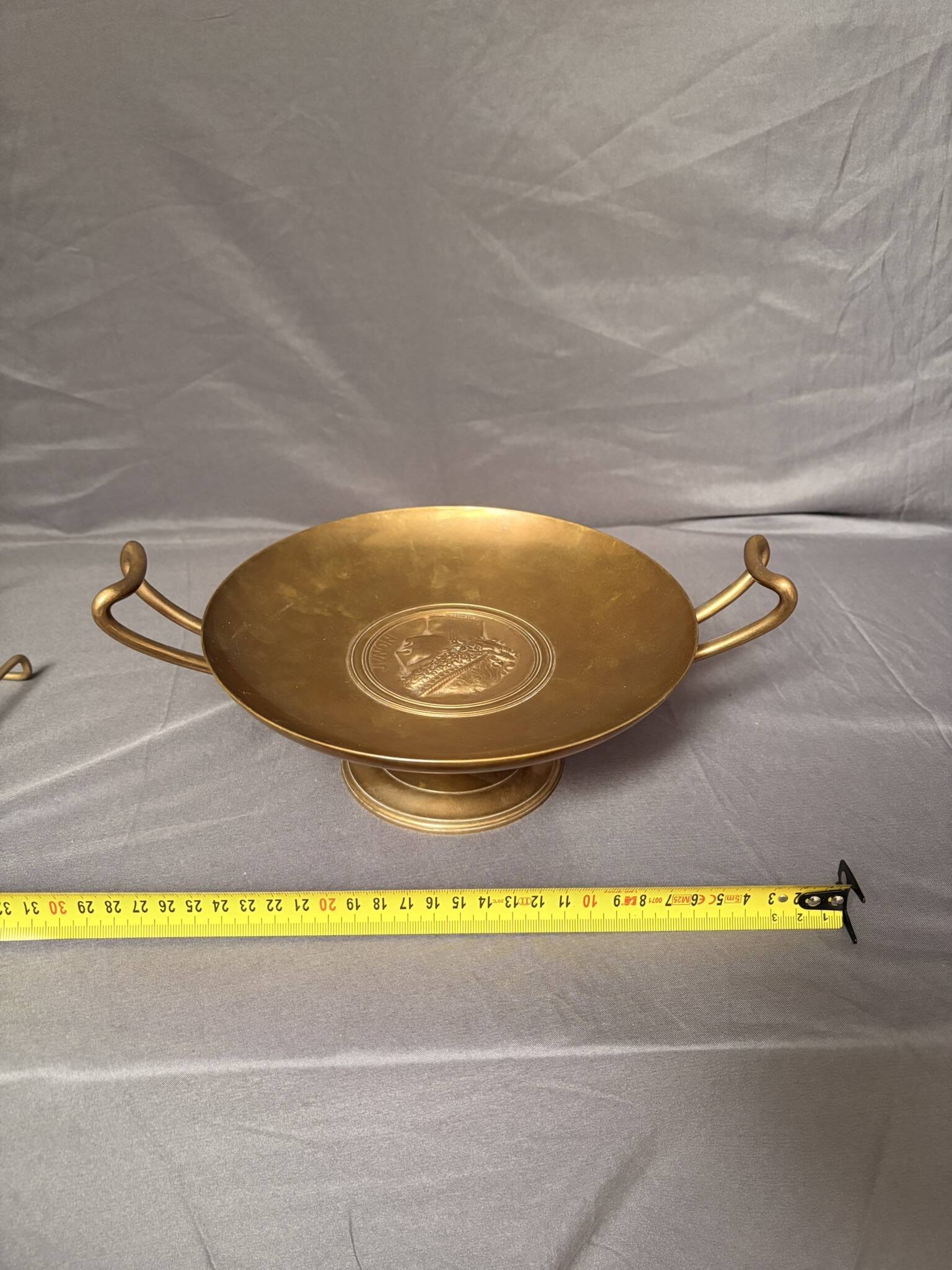 Antique Gilded Bronze Cup 19th Century Barbedienne, Relief of Juno after Levillain