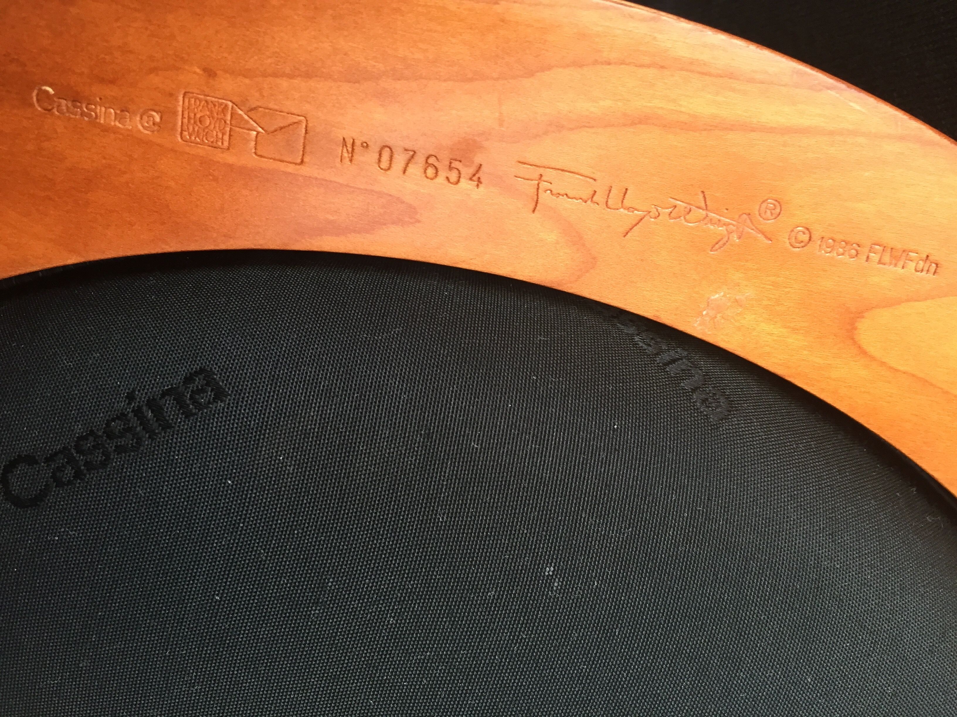 Pair of chairs 606 Barrel of Frank Lloyd Wright, edited by Cassina