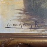 Oil on Canvas 19th Yvonac Annurey R "Barge"