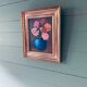 Oil on panel bouquet of flowers framed and signed