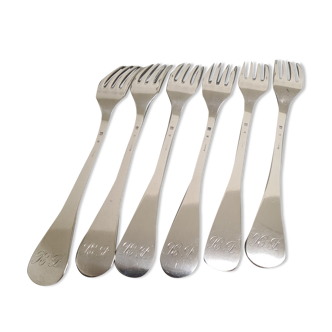 6 Antique French Christofle Forks From 1880