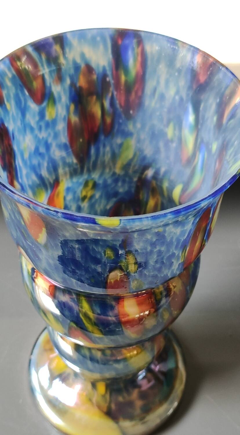 Boho chic iridescent/Iridescent vase. Millefiori. Wilhelm Kralik