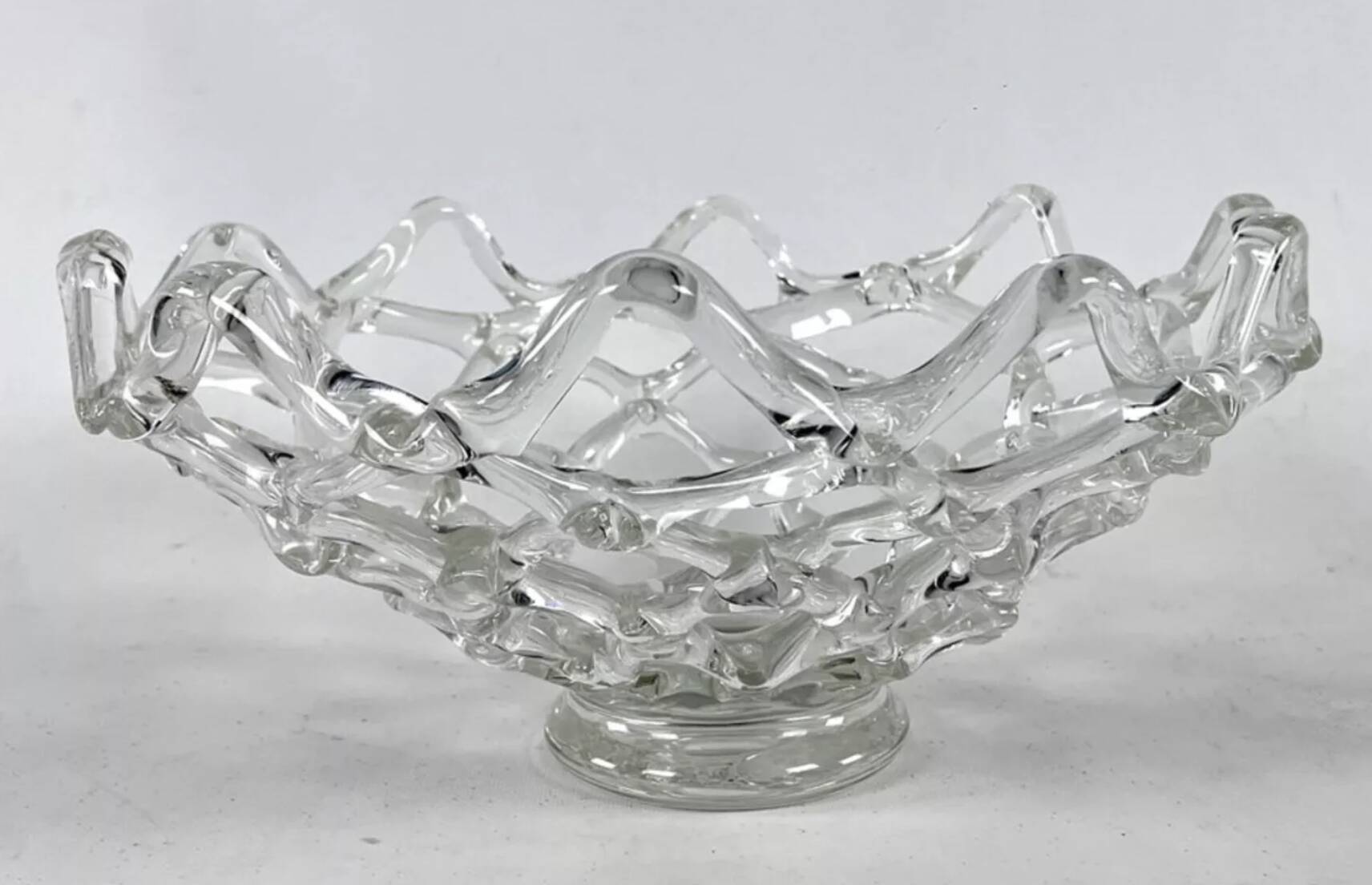 Art Deco, Barovier & Toso - Murano Intreccio glass centerpiece. 1940's