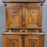 Bellifontain cabinet with 4 recessed panels, 17th century, in solid walnut
