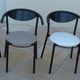 6 gondola-style chairs with a metal structure for indoor and outdoor use.