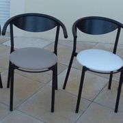 6 chaises style gondole structure métallique intérieur et extérieur