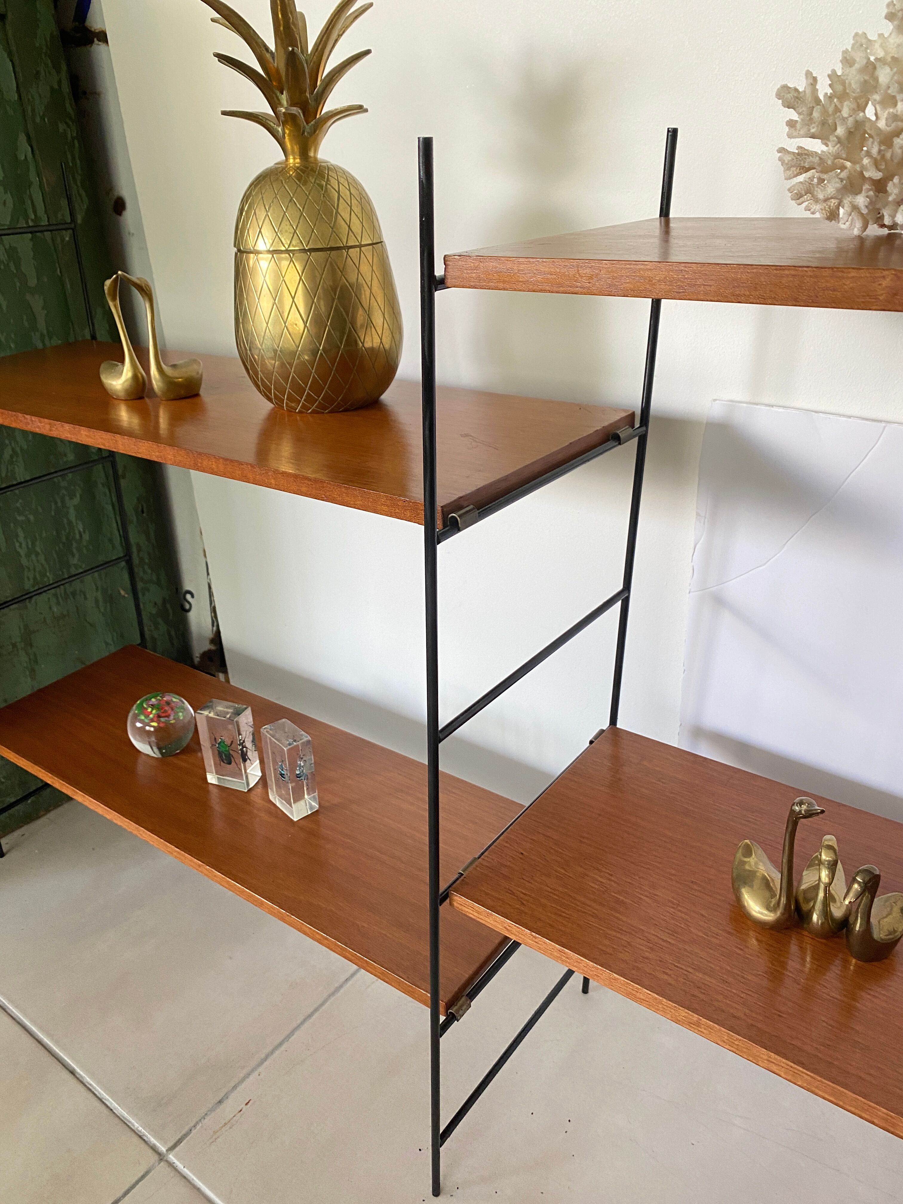 Vintage wooden string shelves