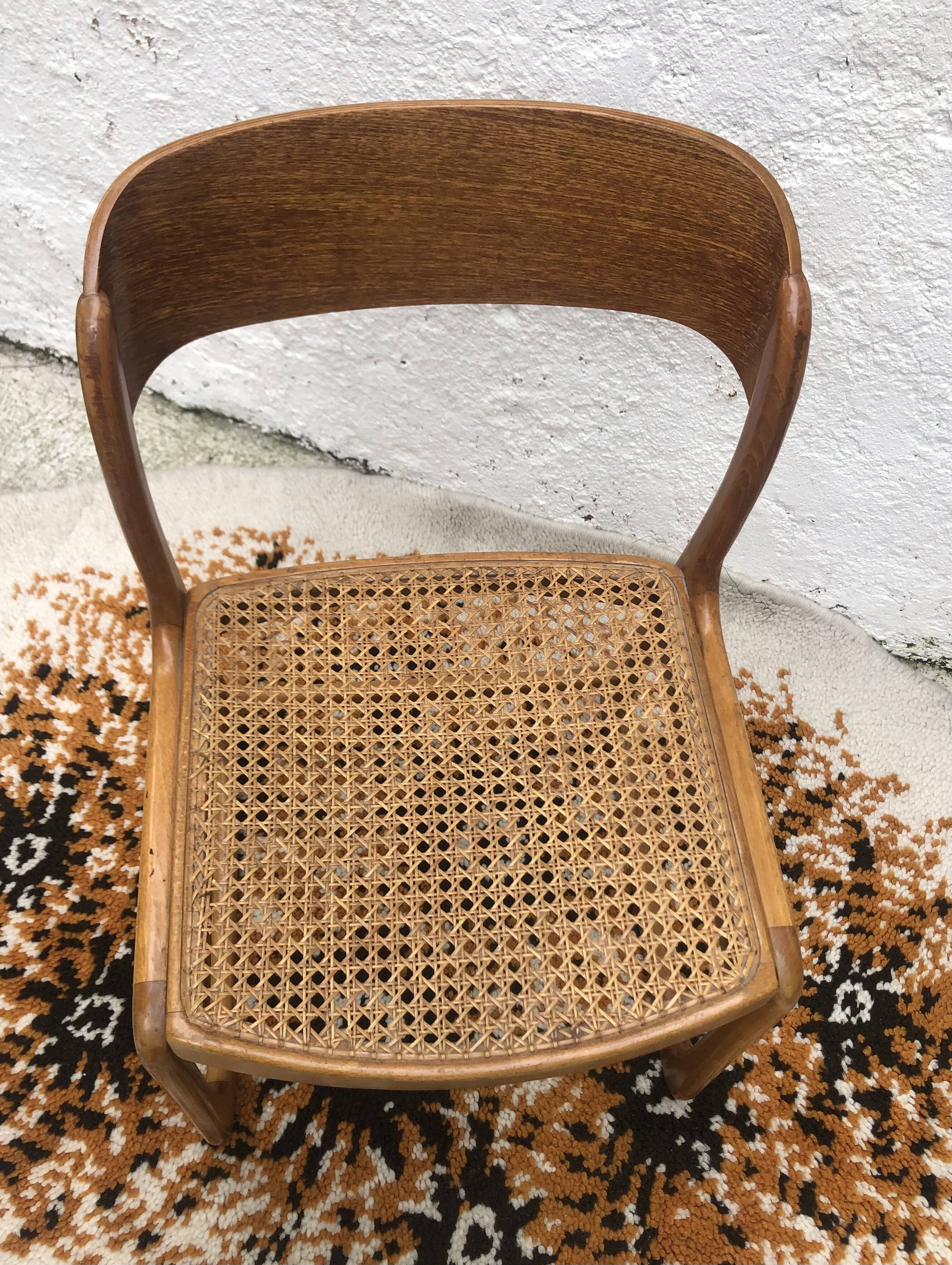Vintage sleigh chair baumann sitting cannage