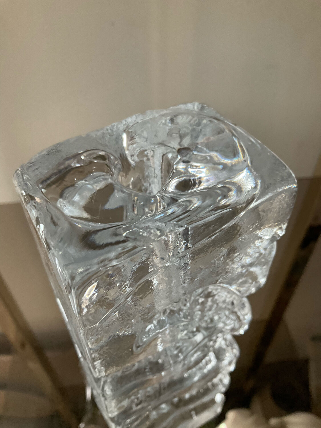 Vintage soliflore vase in molded glass