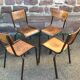 Set of 4 mismatched chairs vintage school mullca communities