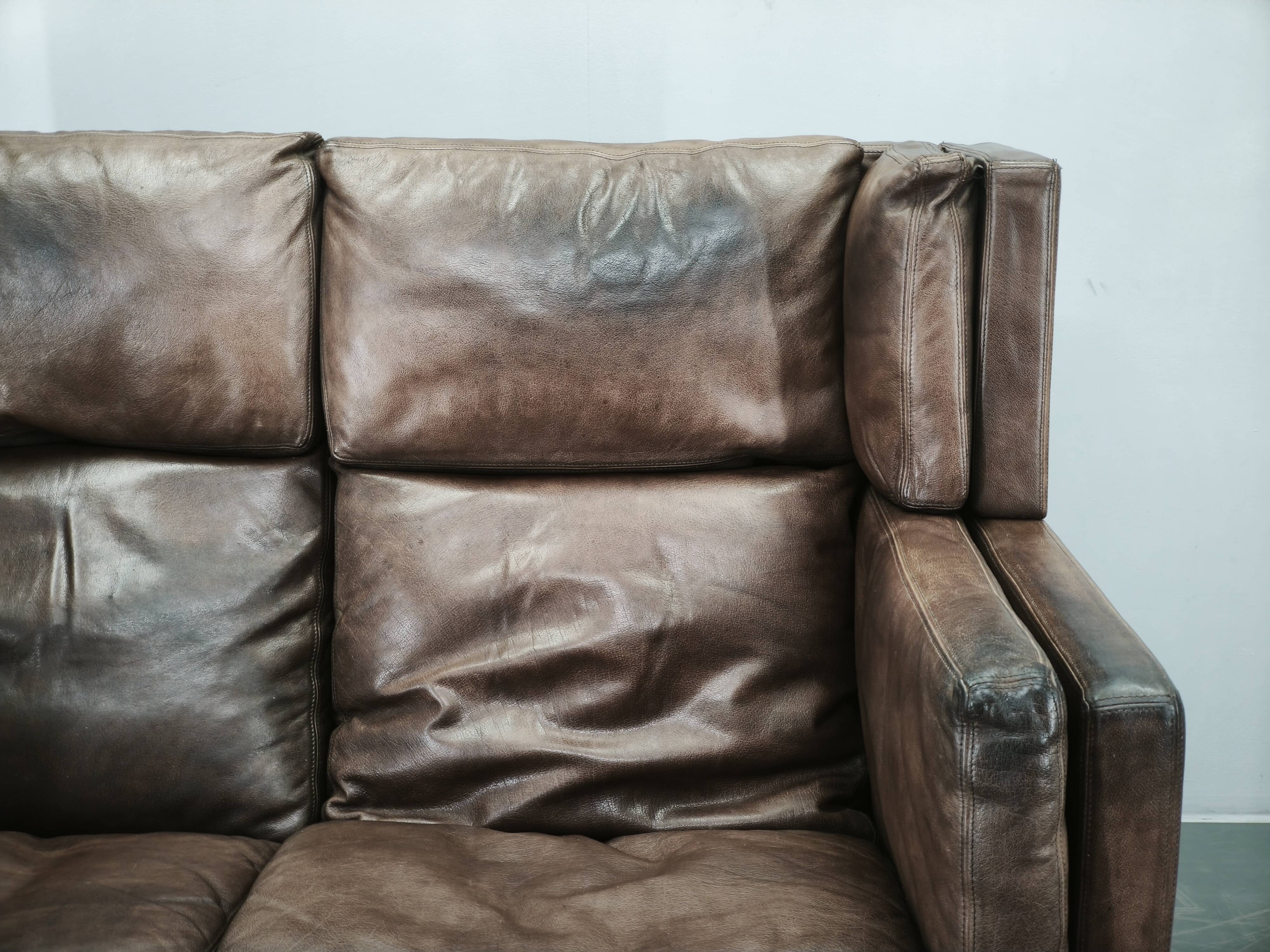 JK 922 Wagon Leather Sofa by Jørgen Kastholm, Denmark, 1960s