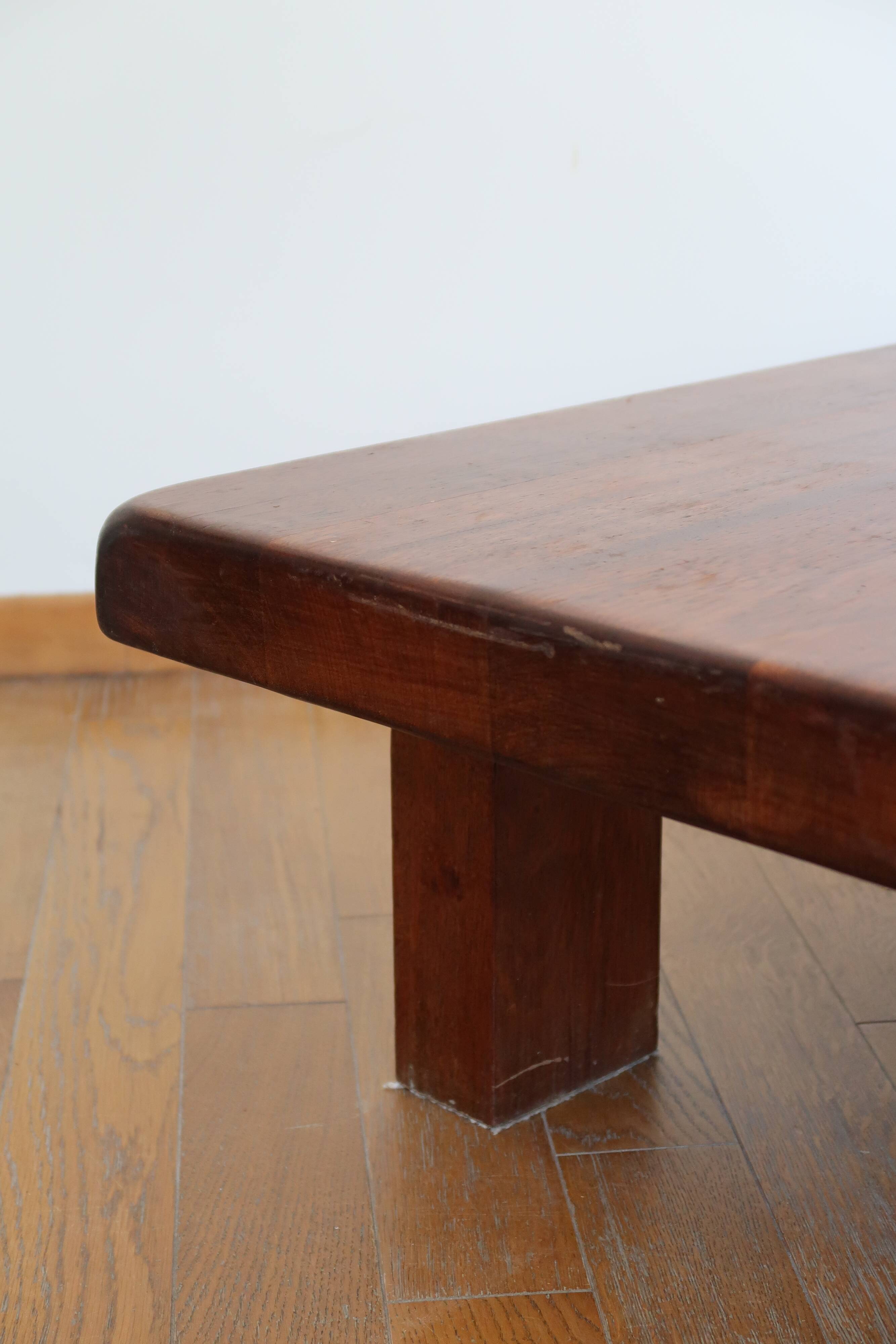 Brutalist coffee table in solid oak