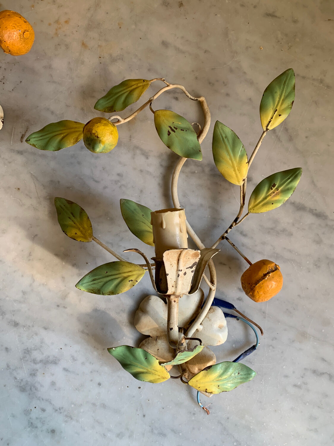 Duo of metal sconces