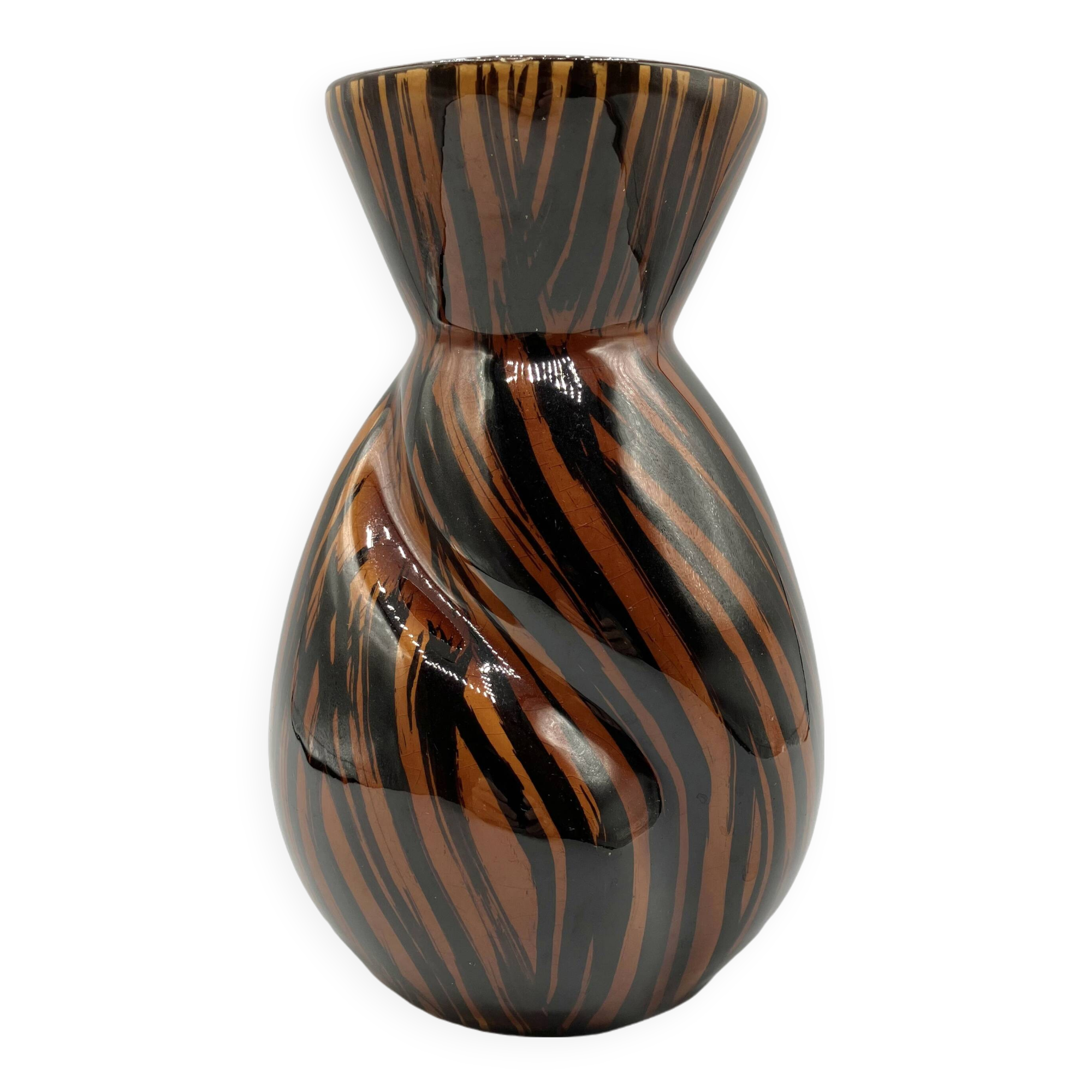 Earthenware vase • Domino collection from Sarreguemines • Vintage 60-70s