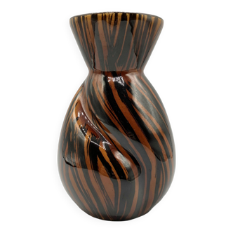Earthenware vase • Domino collection from Sarreguemines • Vintage 60-70s