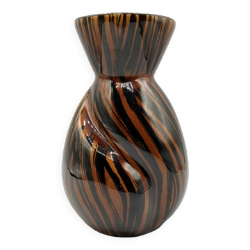 Earthenware vase • Domino collection from Sarreguemines • Vintage 60-70s