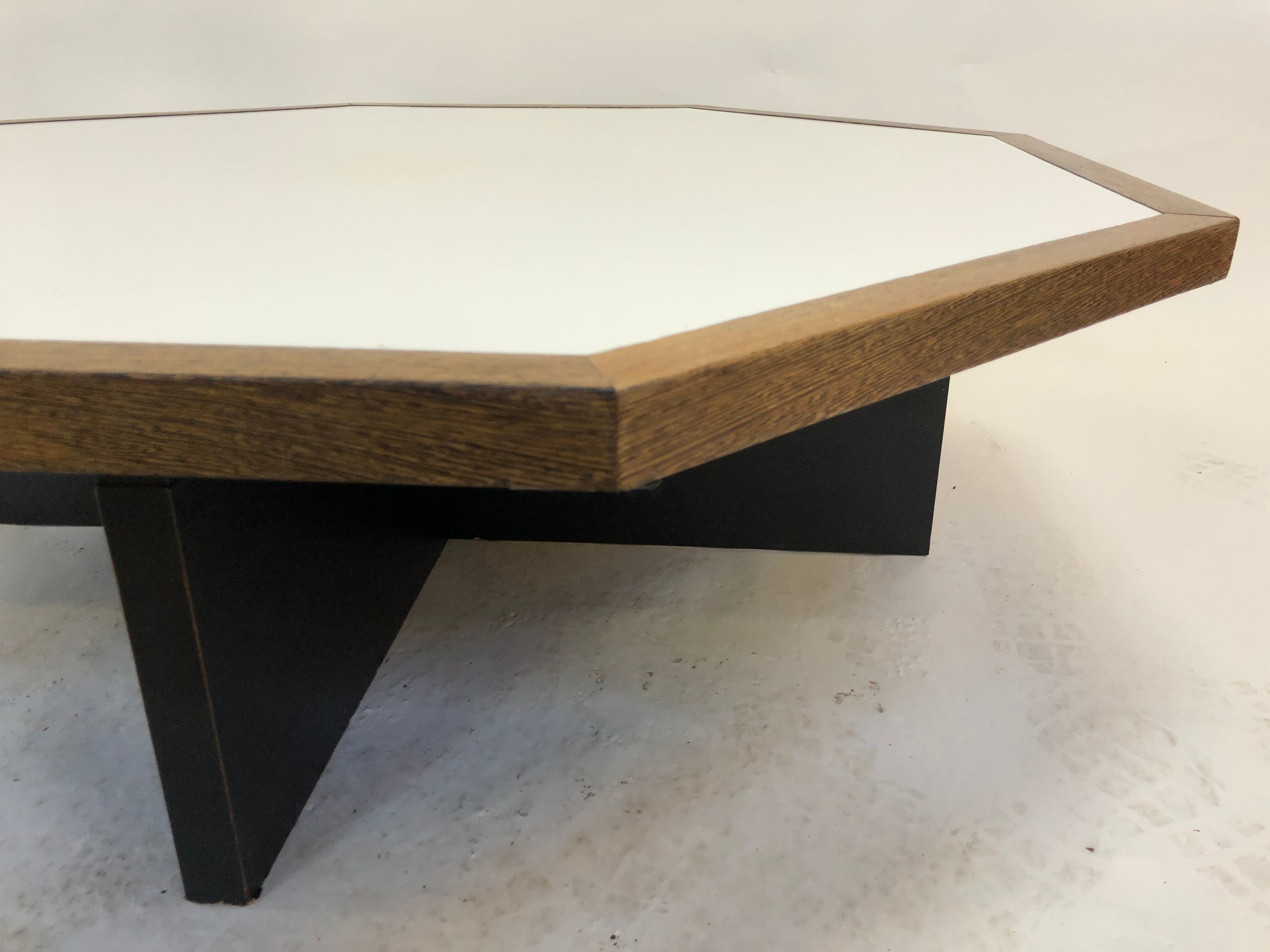 Vintage coffee table wenge hexagon 1960